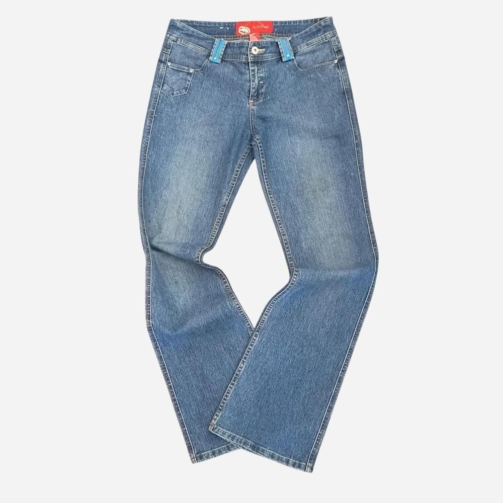 Vintage Ecko Unltd Blue Jeans With Y2K Belt Loops And Pocket Details Size 13